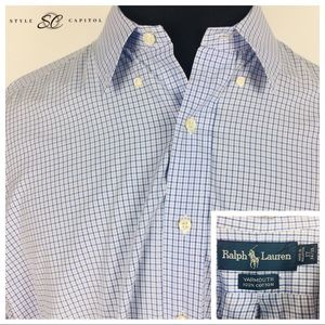 Ralph Lauren Men's Blue White Plaid Shirt